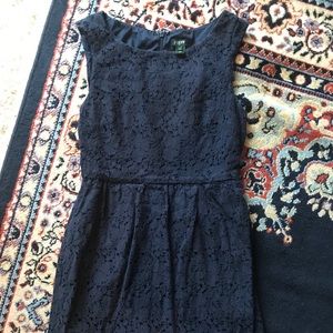 JCrew navy lace dress with pockets